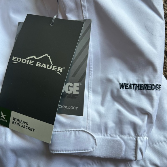 Ladies Eddie Bauer Weatheredge Rain Coat in White size medium NWT- ‼️HAS LOGO‼️ - Picture 4 of 11